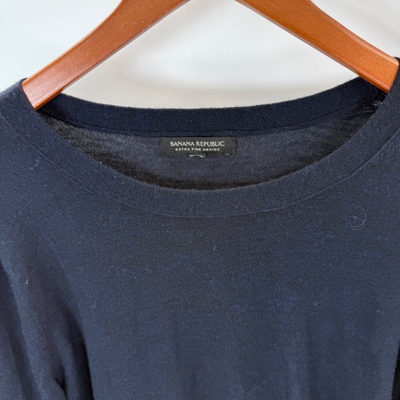 Banana Republic Other - Banana Republic Merino Wool Sweater Long Sleeve Crew Neck Pullover XL navy blue
